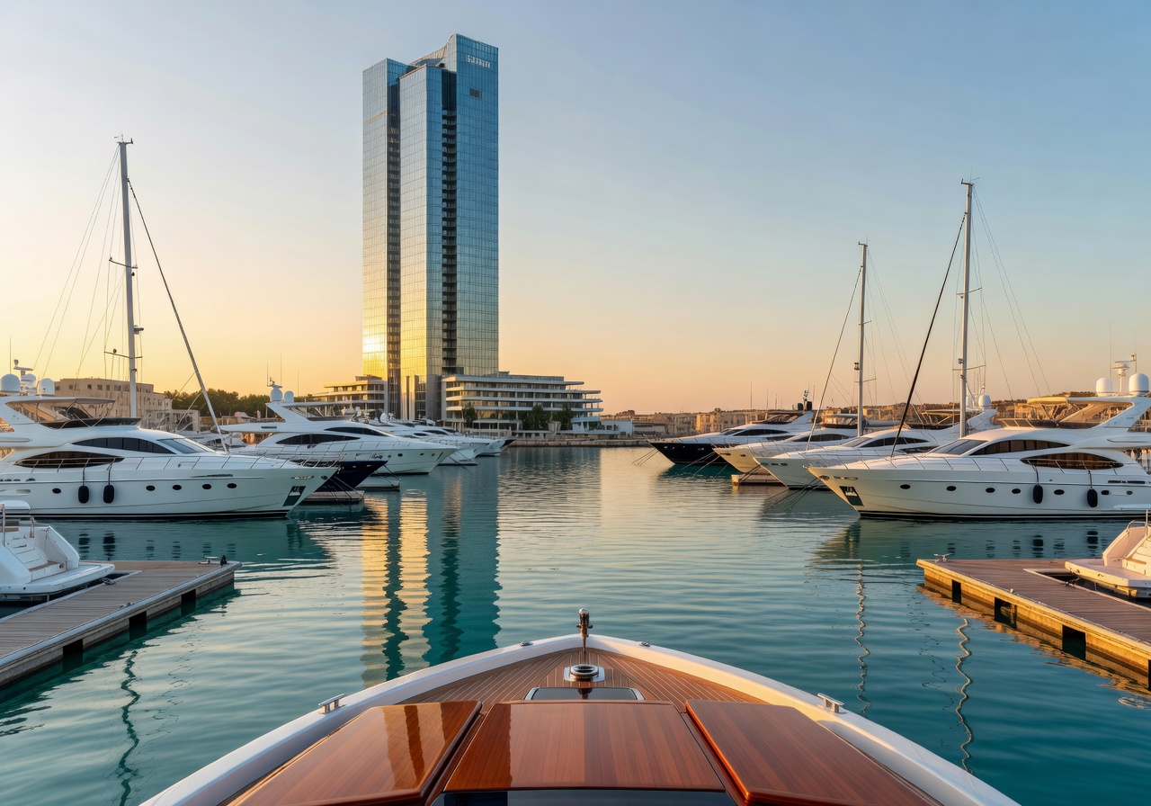 Hilton Portomaso marina yacht view