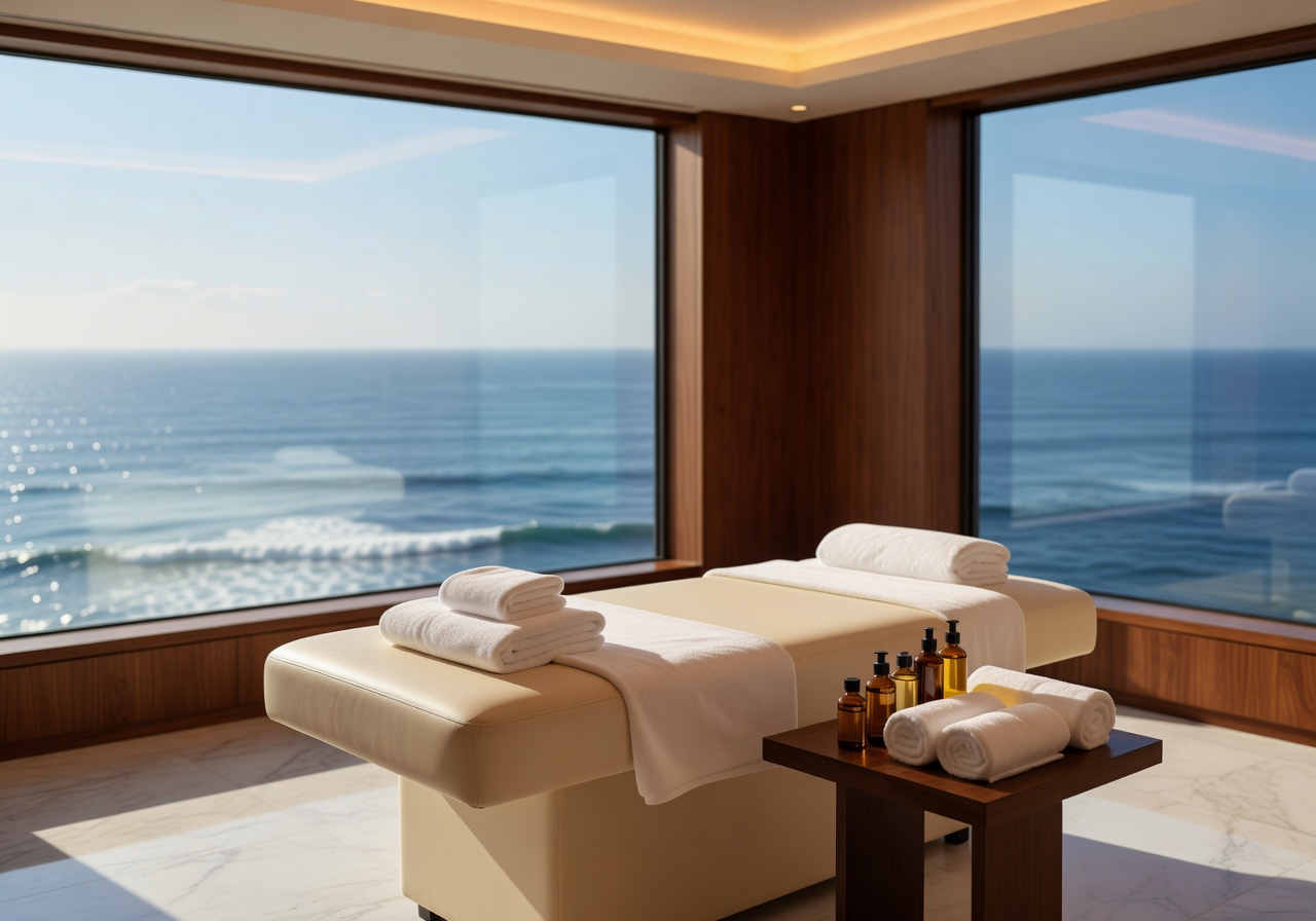 VIP luxury massage room with ocean view